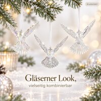 Baumschmuck Vogel 9cm Transparent Polystyrol Kolibri zum Anhängen 3er
