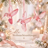 Kolibri Weihnachtsanhänger 9cm Rosa Rosé - Baumschmuck aus Polystyrol