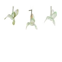 Kolibri Weihnachtsanhänger 9cm Grün hellgrün Polystyrol zum Aufhängen