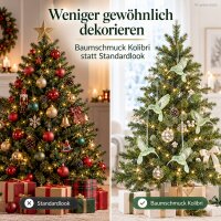 Kolibri Weihnachtsanhänger 9cm Grün hellgrün Polystyrol zum Aufhängen