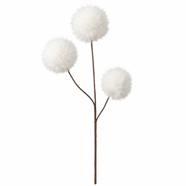 Deko Zweig Weiß 70cm - Kunstfell Zweig für Vase und Winterdeko