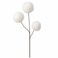 Deko Zweig Weiß 70cm - Kunstfell Zweig für Vase und Winterdeko