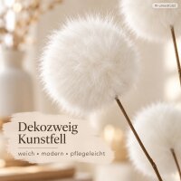 Deko Zweig Weiß 70cm - Kunstfell Zweig für Vase und Winterdeko
