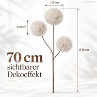 Deko Ast 12x70cm Creme Elfenbein Kunstfell moderner Vasenzweig