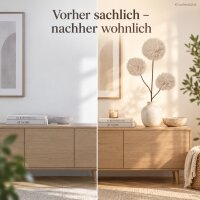 Deko Ast 12x70cm Creme Elfenbein Kunstfell moderner Vasenzweig