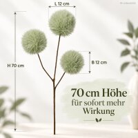 Deko Spray Zweig 12x70cm Grün salbeigrün - Kunstfell Vasendeko