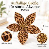 Weihnachtsstern auf Clip D20xH6cm Braun Beige Samt Weihnachtsdeko