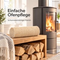 Rußentferner Kamin 22,5x8cm Natur Beige Holz Block für Schornstein