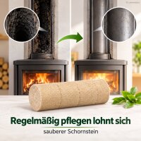 Rußentferner Kamin 22,5x8cm Natur Beige Holz Block für Schornstein