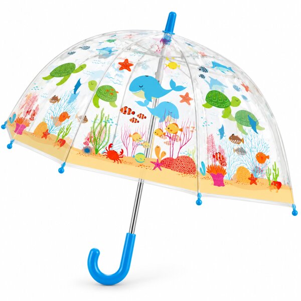 Transparenter Kinderschirm 70,5x69,2cm Transparent Blau POE Unterwasser