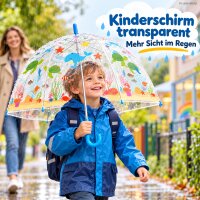Transparenter Kinderschirm 70,5x69,2cm Transparent Blau POE Unterwasser