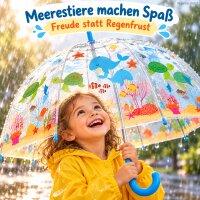 Transparenter Kinderschirm 70,5x69,2cm Transparent Blau POE Unterwasser