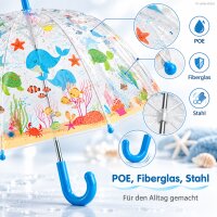 Transparenter Kinderschirm 70,5x69,2cm Transparent Blau POE Unterwasser