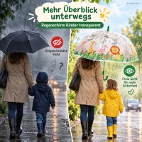 Kinderschirm Dschungel 70,5cm Transparent Grün - Kuppelschirm Regen