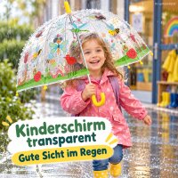 Kinderschirm mit Automatik 70,5x69,2cm Transparent Gelb - Kuppelschirm