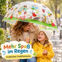Kinderschirm mit Automatik 70,5x69,2cm Transparent Gelb - Kuppelschirm