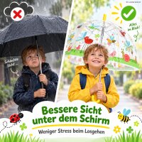 Kinderschirm mit Automatik 70,5x69,2cm Transparent Gelb - Kuppelschirm