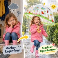 Kinderschirm mit Automatik 70,5x69,2cm Transparent Gelb - Kuppelschirm