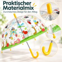 Kinderschirm mit Automatik 70,5x69,2cm Transparent Gelb - Kuppelschirm