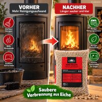 Holzpellets 15kg Natur Beige - Eiche Brennstoff für Kaminofen