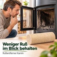 Rußentferner Kamin 22,5x8cm Natur Beige Holz Block für Schornstein