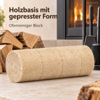 Rußentferner Kamin 22,5x8cm Natur Beige Holz Block für Schornstein