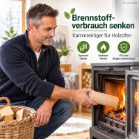 Rußentferner Kamin 22,5x8cm Natur Beige Holz Block für Schornstein