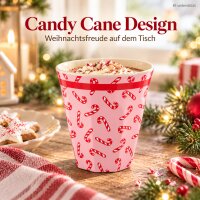 Melaminbecher 250ml Rosa Pink Weihnachtsbecher mit Candy Cane Motiv