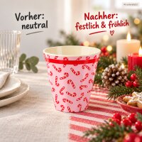 Melaminbecher 250ml Rosa Pink Weihnachtsbecher mit Candy Cane Motiv