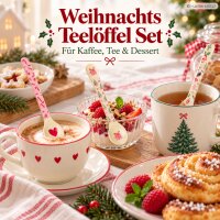 Weihnachts Dessertlöffel 14,5cm Bunt Creme Melamin Teelöffel 3er Set