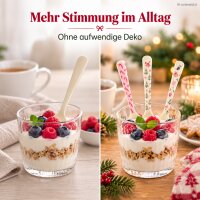 Weihnachts Dessertlöffel 14,5cm Bunt Creme Melamin Teelöffel 3er Set