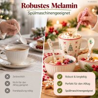 Weihnachts Dessertlöffel 14,5cm Bunt Creme Melamin Teelöffel 3er Set