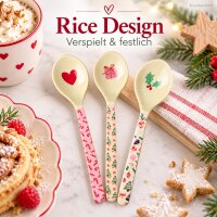 Weihnachts Dessertlöffel 14,5cm Bunt Creme Melamin Teelöffel 3er Set