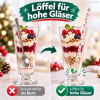 Latte Macchiato Löffel lang 22cm Cremeweiß - Melamin Weihnachten Set
