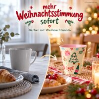 Melaminbecher Weihnachten 250ml Bunt Creme - Becher mit Weihnachtsmotiv