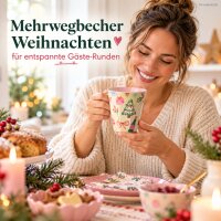 Melaminbecher Weihnachten 250ml Bunt Creme - Becher mit Weihnachtsmotiv
