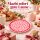 Melamin Dessertteller 16cm Rosa Candy Cane - Kuchenteller Weihnachten