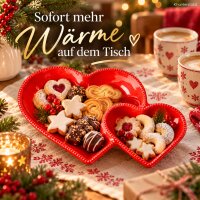 Servierplatte Herz rot 41,5cm Melamin Anrichteplatte Weihnachten