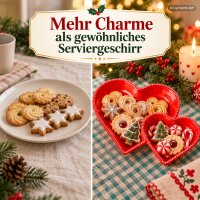 Servierplatte Herz rot 41,5cm Melamin Anrichteplatte Weihnachten