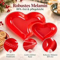 Servierplatte Herz rot 41,5cm Melamin Anrichteplatte Weihnachten