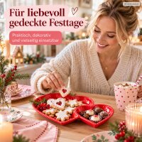Servierplatte Herz rot 41,5cm Melamin Anrichteplatte Weihnachten