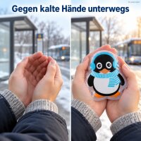 Taschenwärmer Pinguin 1,5x8,5 cm Schwarz Bunt Wärmespender unterwegs