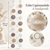 Hängedeko Muscheln 180cm Bunt Beige Dunkelgrau Weiß Capiz Girlande