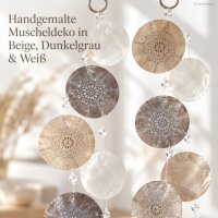 Hängedeko Muscheln 180cm Bunt Beige Dunkelgrau Weiß Capiz Girlande