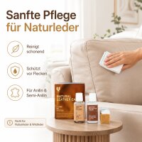 Midi Natural Leather Care SET Schutz- und Reinigungscreme für Natur Anilin und Semi-Anilin