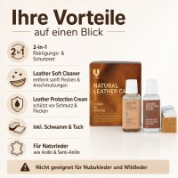 Midi Natural Leather Care SET Schutz- und Reinigungscreme für Natur Anilin und Semi-Anilin