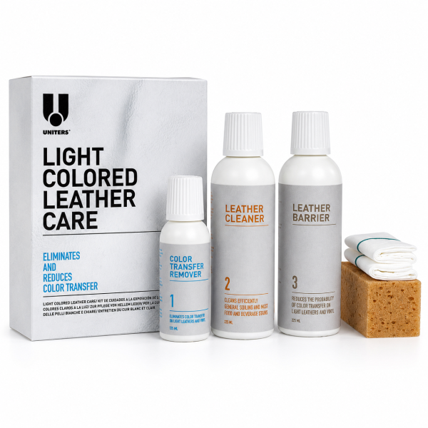 Maxi Light Colored Leather Care Kit Reinigungs- und Schutzcreme für Farbübertragungen auf Leder