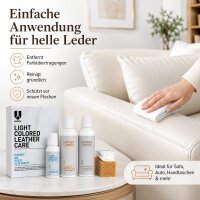 Maxi Light Colored Leather Care Kit Reinigungs- und Schutzcreme für Farbübertragungen auf Leder