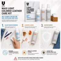 Maxi Light Colored Leather Care Kit Reinigungs- und Schutzcreme für Farbübertragungen auf Leder