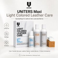 Maxi Light Colored Leather Care Kit Reinigungs- und Schutzcreme für Farbübertragungen auf Leder